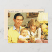 Vintag Royalty, Prince Charles, Diana, William Postkarte (Vorne/Hinten)