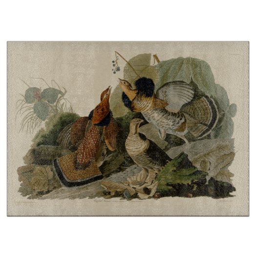 Vintag Ruffed Grouse Audubon Schneidebrett (Vorderseite)