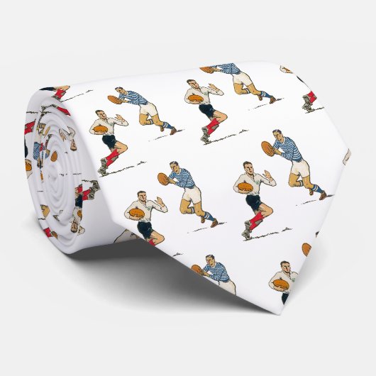 Vintag Rugby Design Neck Tie Krawatte (Gerollt)