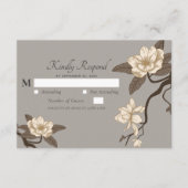 Vintag Rustic Magnolia Gray Wedding RSVP Begleitkarte (Vorderseite)