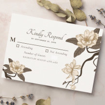 Vintag Rustic Magnolia Wedding RSVP