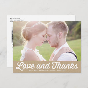 VINTAG RUSTIK FOTO WEDD DANK IHNEN POSTCARD POSTKARTE