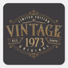 Vintag Rustikal 1973 Quadratischer Aufkleber