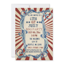 Vintag Rustikal 4. Juli GRILLEN Party Einladungen
