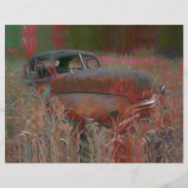 Vintag Rustikal Braun Rosa Auto Alte Kunst