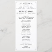 Vintag, rustikal, Land, Weißes Hochzeitsprogramm Programm (Rückseite)