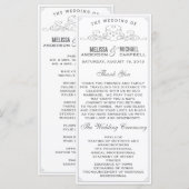 Vintag, rustikal, Land, Weißes Hochzeitsprogramm Programm (Vorne/Hinten)