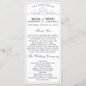 Vintag, rustikal, Land, Weißes Hochzeitsprogramm Programm (Vorderseite)