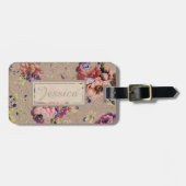 Vintag Rustikal Personalisiert Gepäckanhänger (Vorderseite horizontal)