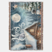 Vintag/rustikal/Schneemann/Weihnachten Decke (Vorderseite Vertikal)