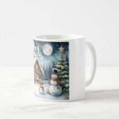 Vintag/rustikal/Schneemann/Weihnachten Kaffeetasse (VorderseiteRechts)
