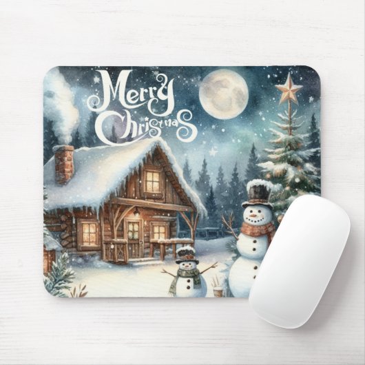 Vintag/rustikal/Schneemann/Weihnachten Mousepad (Mit Mouse)
