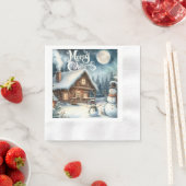 Vintag/rustikal/Schneemann/Weihnachten Serviette (Beispiel)