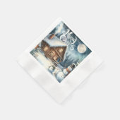 Vintag/rustikal/Schneemann/Weihnachten Serviette (Ecke)