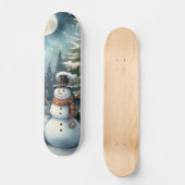 Vintag/rustikal/Schneemann/Weihnachten Skateboard (Vorderseite)