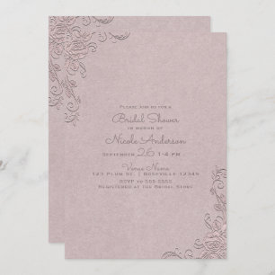 Vintag Rustikale Elegante Rose Corner Brautparty Einladung