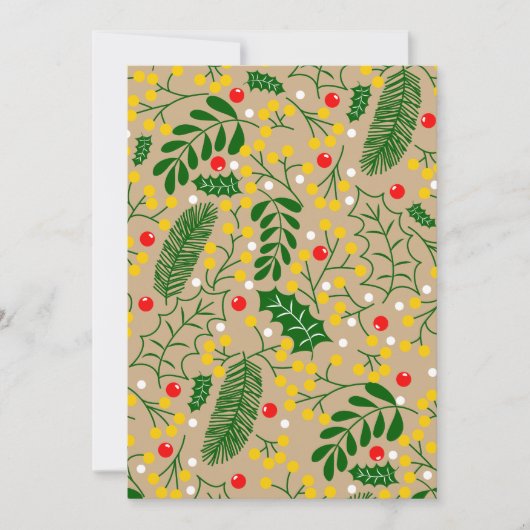 Vintag Rustikale Grüne Heilige Berry Weihnachten (Vorderseite)