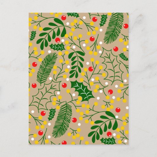 Vintag Rustikale Grüne Heilige Berry Weihnachten (Vorderseite)