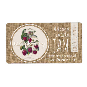 Vintag Rustikale Himbeere Jam personalisiert H Lab