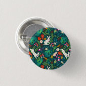 Vintag Rustikale Vegetation Bunny Bloral Garden Button (Vorne & Hinten)