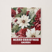 Vintag Rustikale Weihnachtsfeiertage Blätter Kinde Puzzle (Vertikal)