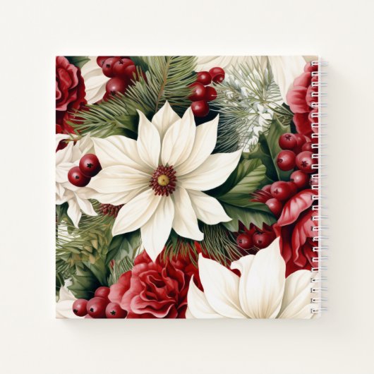 Vintag Rustikale Weihnachtsfeiertage Blume Kinders Notizblock (Rückseite)