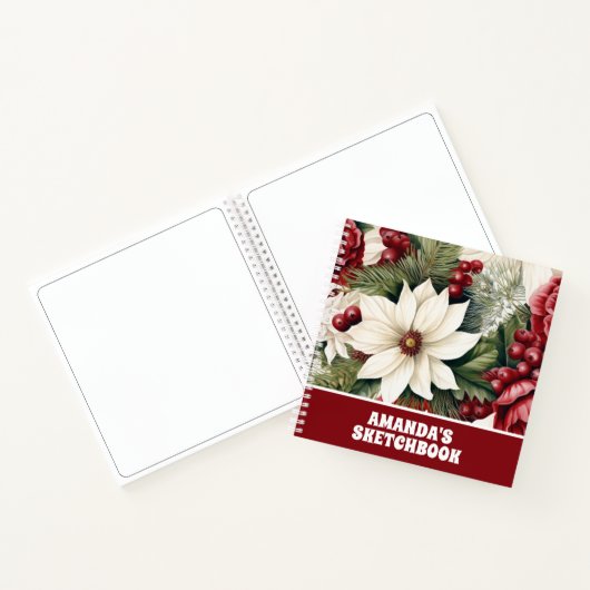 Vintag Rustikale Weihnachtsfeiertage Blume Kinders Notizblock (Innenseite)