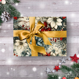 Vintag Rustikale Winterroter Weihnachtsfest Geschenkpapier