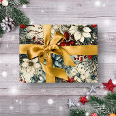Vintag Rustikale Winterroter Weihnachtsfest Geschenkpapier