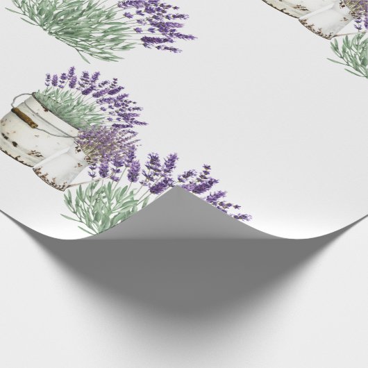 Vintag Rustikaler Lavendel White Geschenkpapier (Ecke)