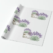 Vintag Rustikaler Lavendel White Geschenkpapier (Ungerollt)