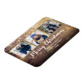 Vintag Rustikales Holz Frohe Weihnachten 3 Foto Magnet (Linke Seite)