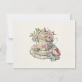 Vintag Rustikales Tee-Party Brautparty Rezept Kart Mitteilungskarte (Rückseite)