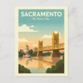 Vintag Sacramento Postkarte (Vorderseite)