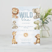 Vintag Safari Plush Baby Dusche Einladung (Stehend Vorderseite)