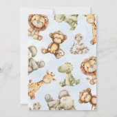 Vintag Safari Plush Baby Dusche Einladung (Rückseite)