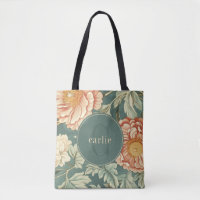 Vintag Sage Floral William Morris Monogram