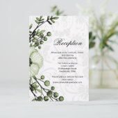 Vintag Sage Green Boho Empfang Begleitkarte (Stehend Vorderseite)