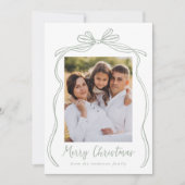 Vintag Sage Green Bow Frohe Weihnachten 2 Foto (Vorderseite)