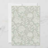 Vintag Sage Green Bunny Baby Dusche Einladung (Rückseite)