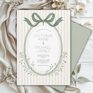 Vintag Sage Green Elegante Einladung zur Hochzeit