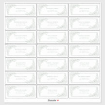 Vintag Sage Green Floral Line Art Guest Adresse