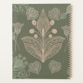 Vintag Sage Green Floral Personalisiertes Notebook Planer (Rückseite)