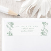 Vintag Sage Green Floral Wedding Rücksendeadresse (Insitu)