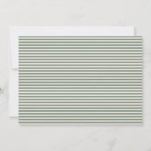 Vintag Sage Green Strips Personalisiert Weihnachte Dankeskarte (Rückseite)