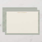 Vintag Sage Green Strips Personalisiert Weihnachte Dankeskarte (Vorne/Hinten)