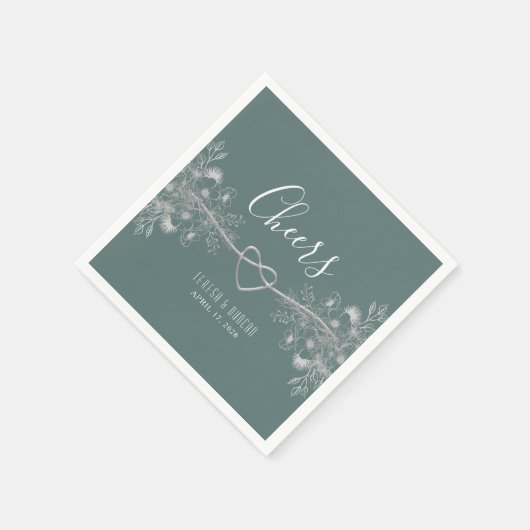 Vintag Sage Green Wedding Serviette (Ecke)