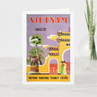 Vintag Saigon Vietnam Travel Postcard