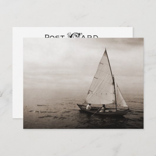 Vintag Sailboat Postcard Postkarte (Vorne/Hinten)