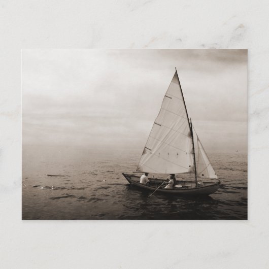 Vintag Sailboat Postcard Postkarte (Vorderseite)